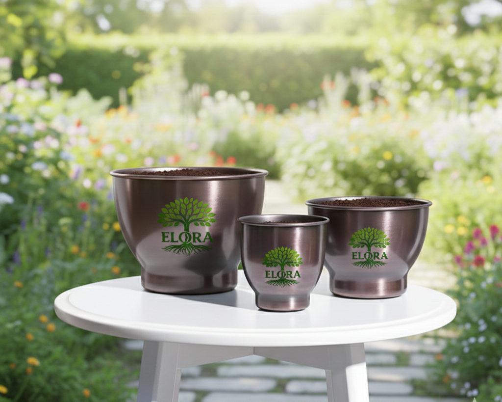 Gunmetal Goblet Planter - Image 2